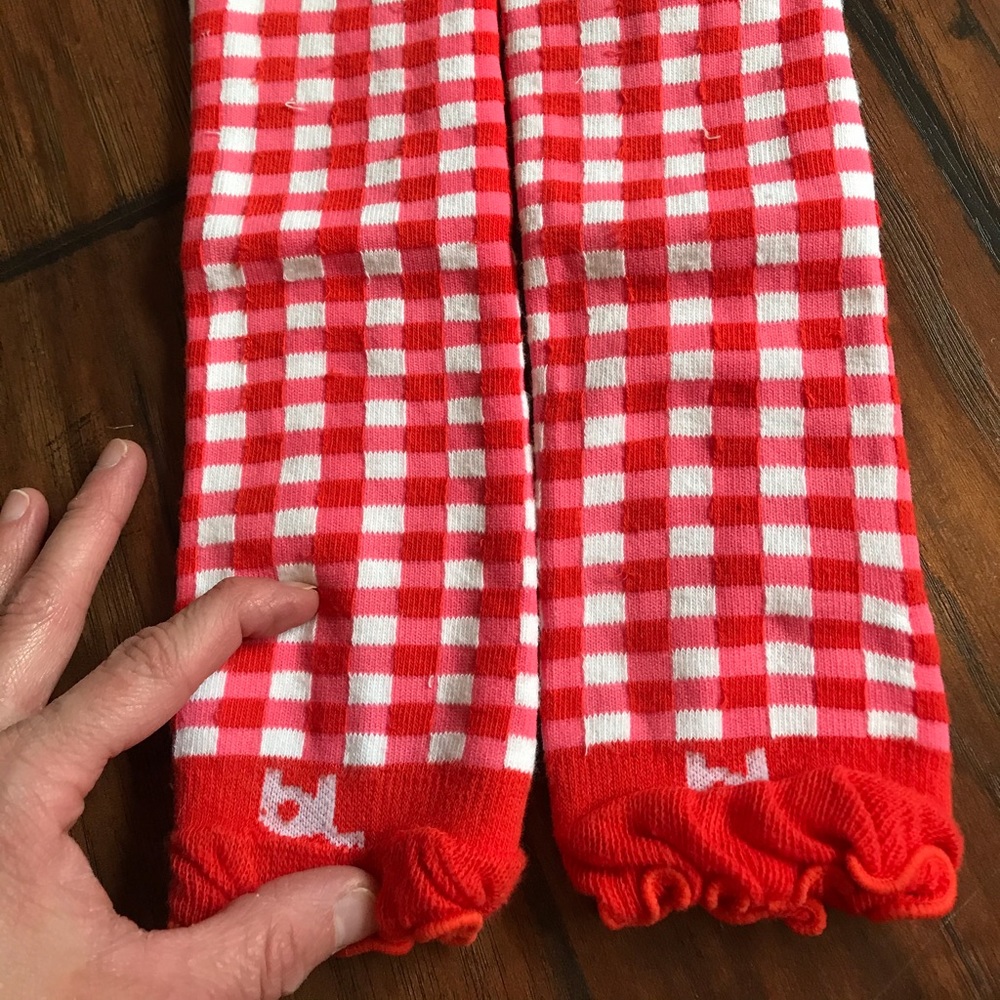 Baby leggings - Red & white Gingham with ruffles